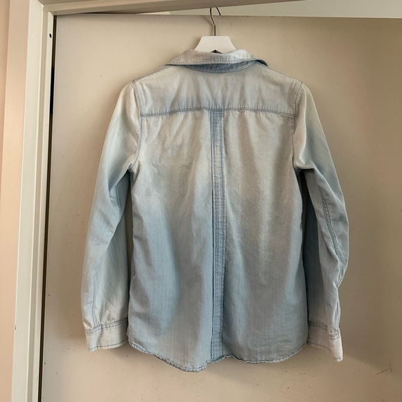 7 For All Mankind Faded Denim Zip Pocket Shirt - Picture 2 of 3